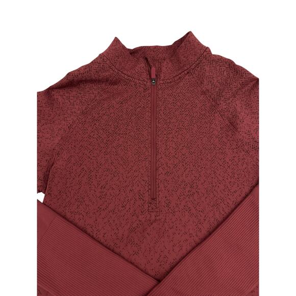 Lululemon Rest Less Cropped Half-Zip Herringbone Fade Mulled Wine/French Press - Picture 3 of 7